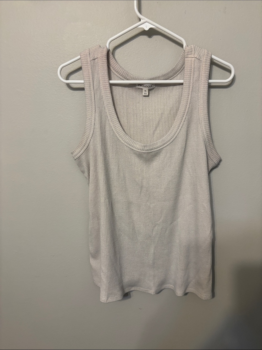 Prologue Light Gray Ribbed Scoop Neck Tank